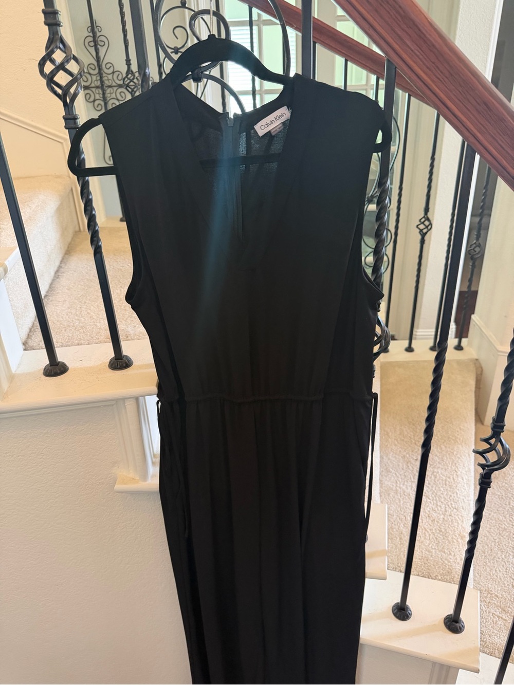 Calvin Klein Black Sleeveless Jumpsuit with V-Neck